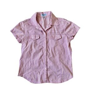 Pink Buttoned Up Short Sleeve Top
